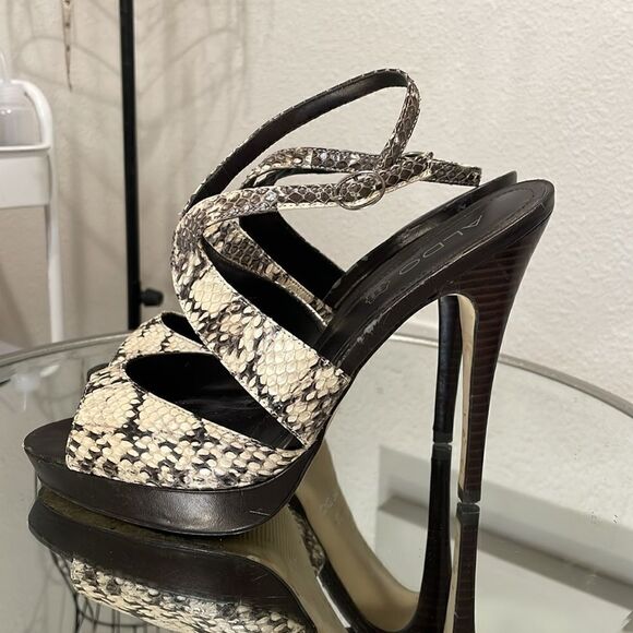 Aldo snake skin strappy heel | size 8/39 - Picture 5 of 9